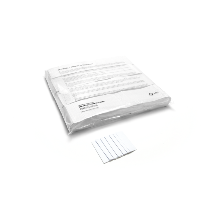 TCM FX - Lassú esésű Konfetti Téglalapok 55x17mm - Fehér - 1 kg